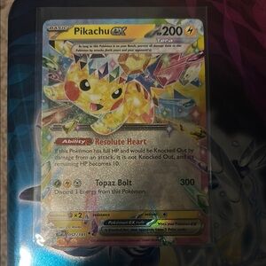 Pokemon Pikachu EX Trading Card - Yellow and Red